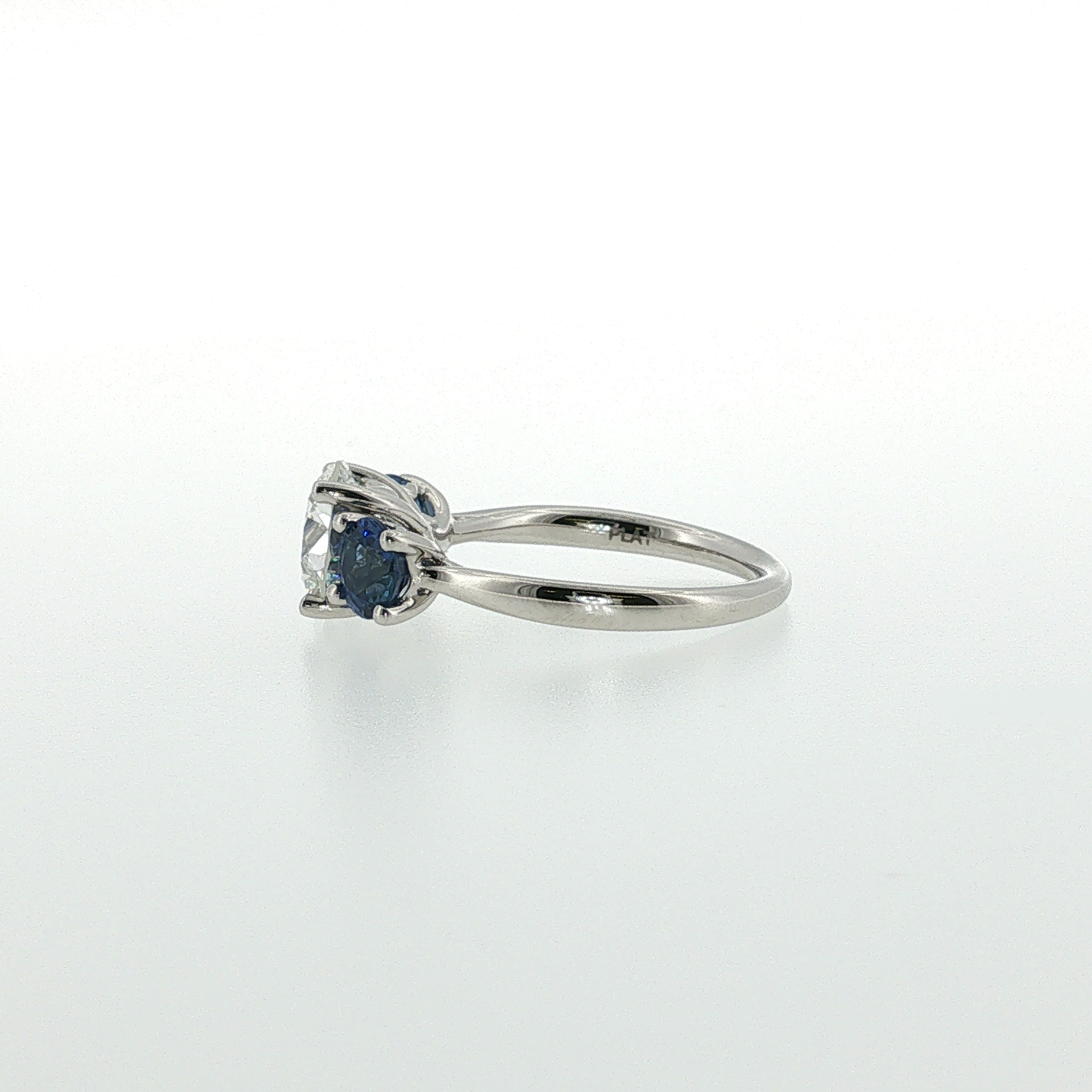 Springer's Multi-Stone Rings Vlora x Legacy Platinum Three-Stone Ring with 2.09ct Diamond and Sapphires