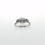 Springer's Forever by Vlora x Legacy Platinum Three-Stone Ring with 2.09ct Diamond and Sapphires