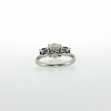 Springer's Forever by Vlora x Legacy Platinum Three-Stone Ring with 2.09ct Diamond and Sapphires