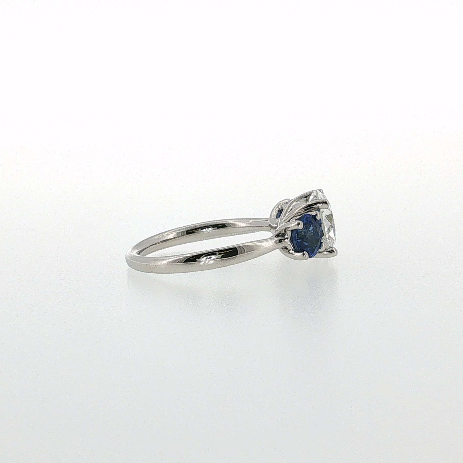 Springer's Forever by Vlora x Legacy Platinum Three-Stone Ring with 2.09ct Diamond and Sapphires