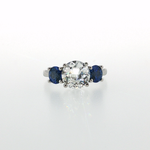 Springer's Forever by Vlora x Legacy Platinum Three-Stone Ring with 2.09ct Diamond and Sapphires