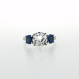 Springer's Forever by Vlora x Legacy Platinum Three-Stone Ring with 2.09ct Diamond and Sapphires