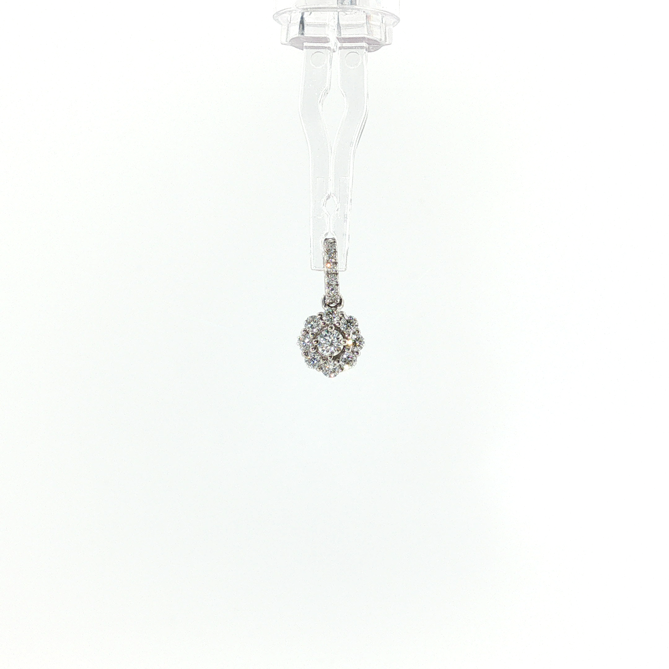 Springer's Forever 14K White Gold Diamond Floral Halo Pendant - 0.25ctw