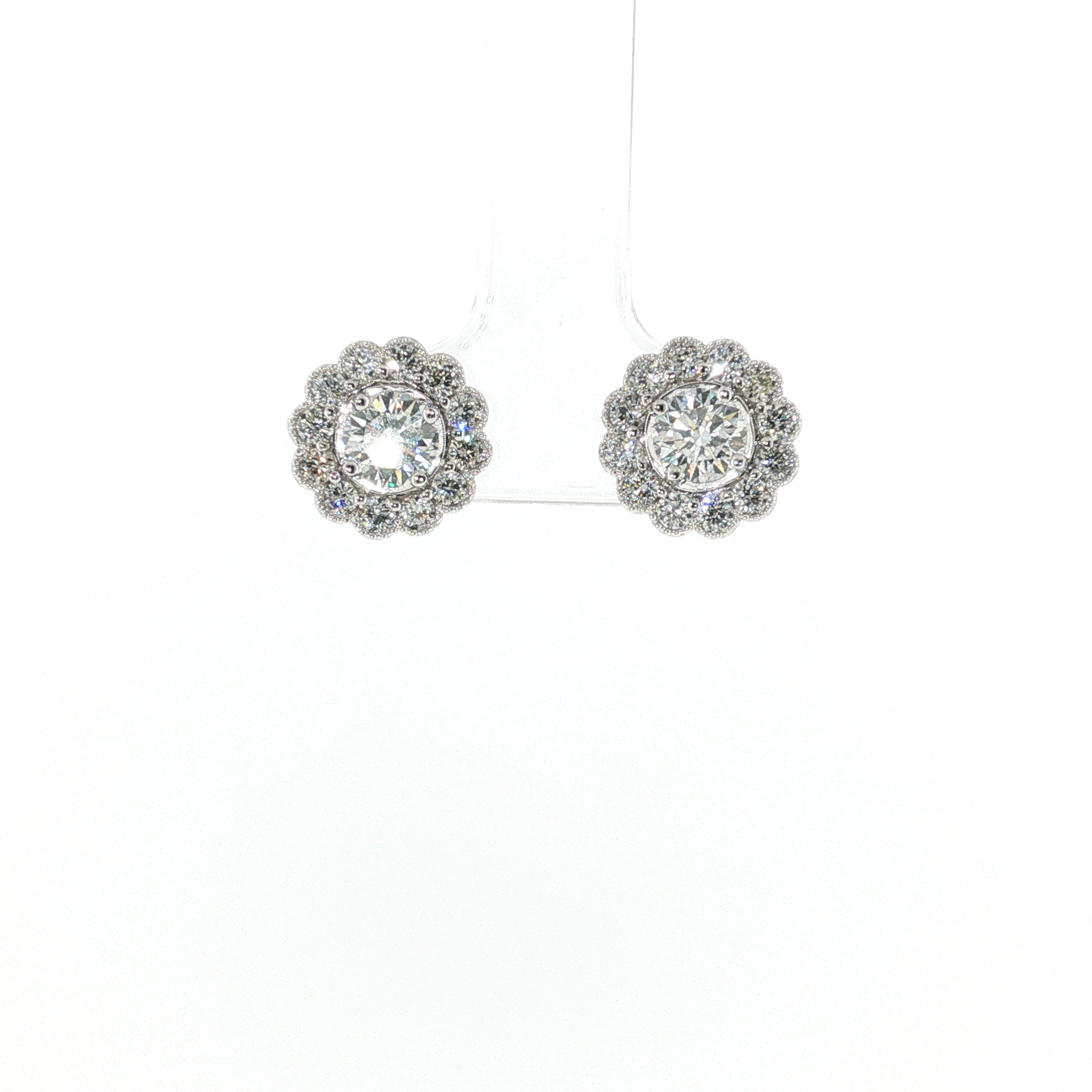 Springer's Forever 14K White Gold Diamond Halo Stud Earrings - 1.68ctw