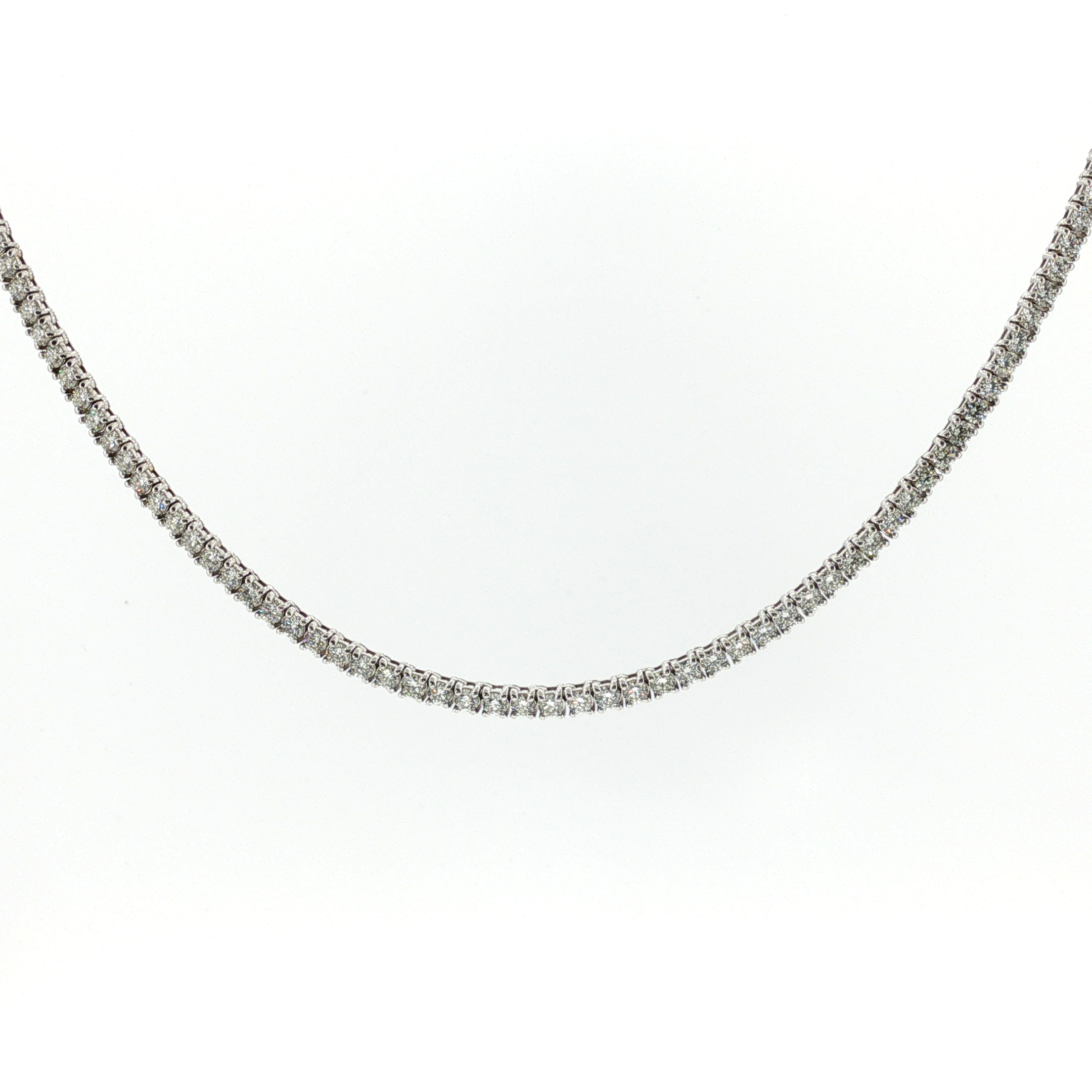 Springer's Forever 14K White Gold Diamond Tennis Necklace - 8.27ctw, 17"