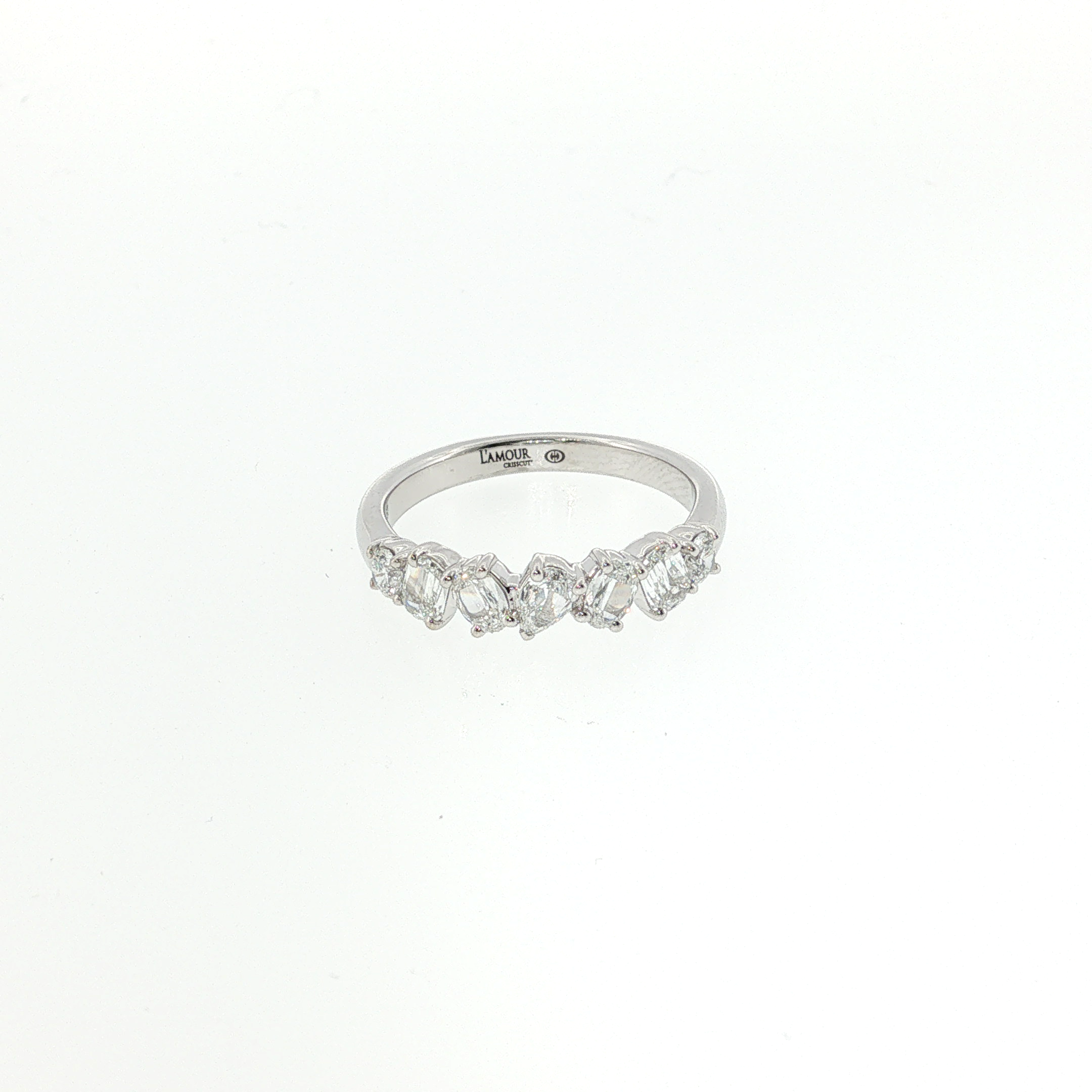 Christopher Designs 14K White Gold Mixed Cut Multi-Stone Diamond Band