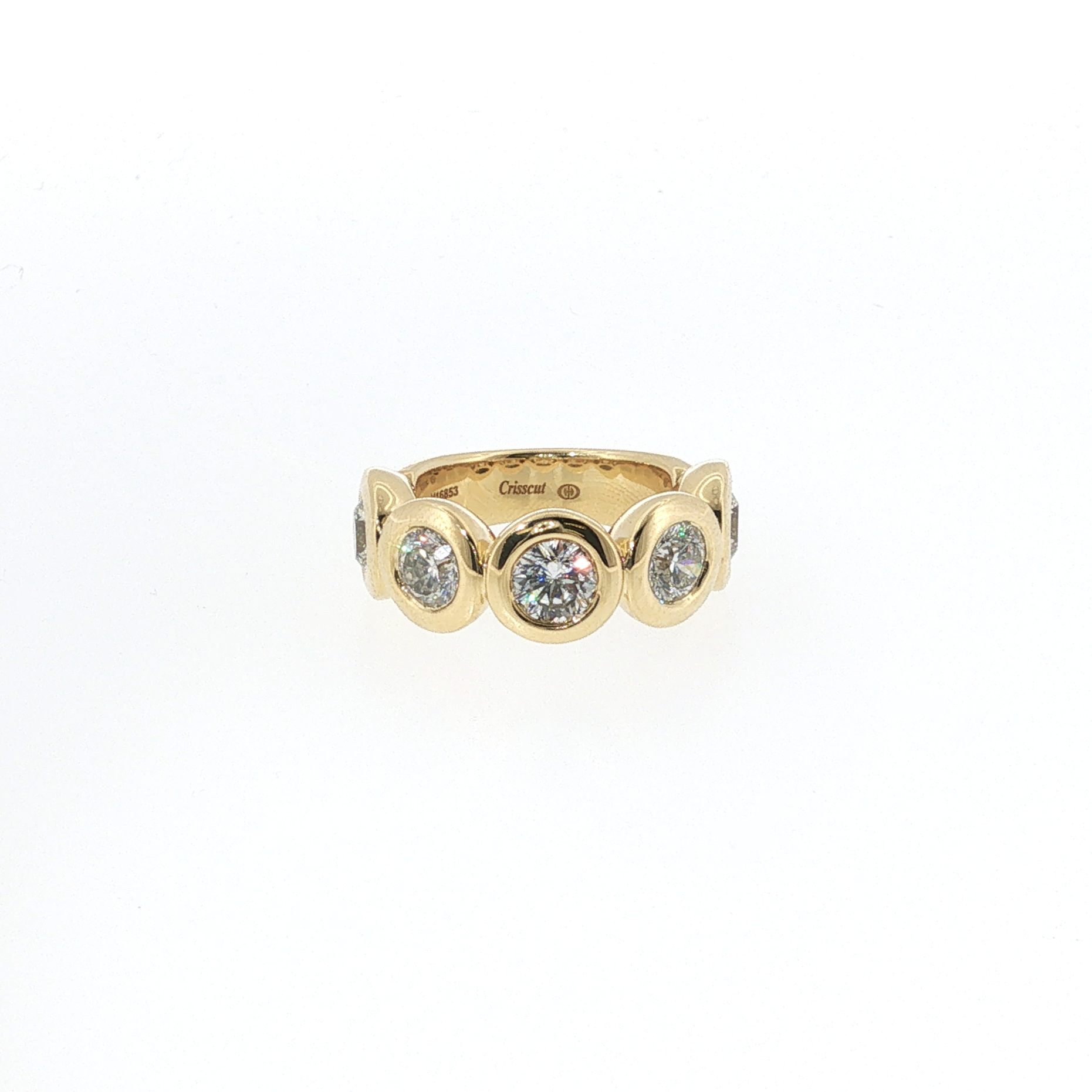 Christopher Designs 18K Yellow Gold Bezel-Set Five Diamond Band