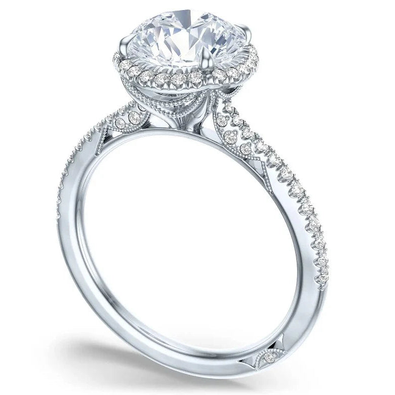 Tacori Engagement Engagement Ring Tacori 18k White Gold Diamond Halo Semi-Mounting