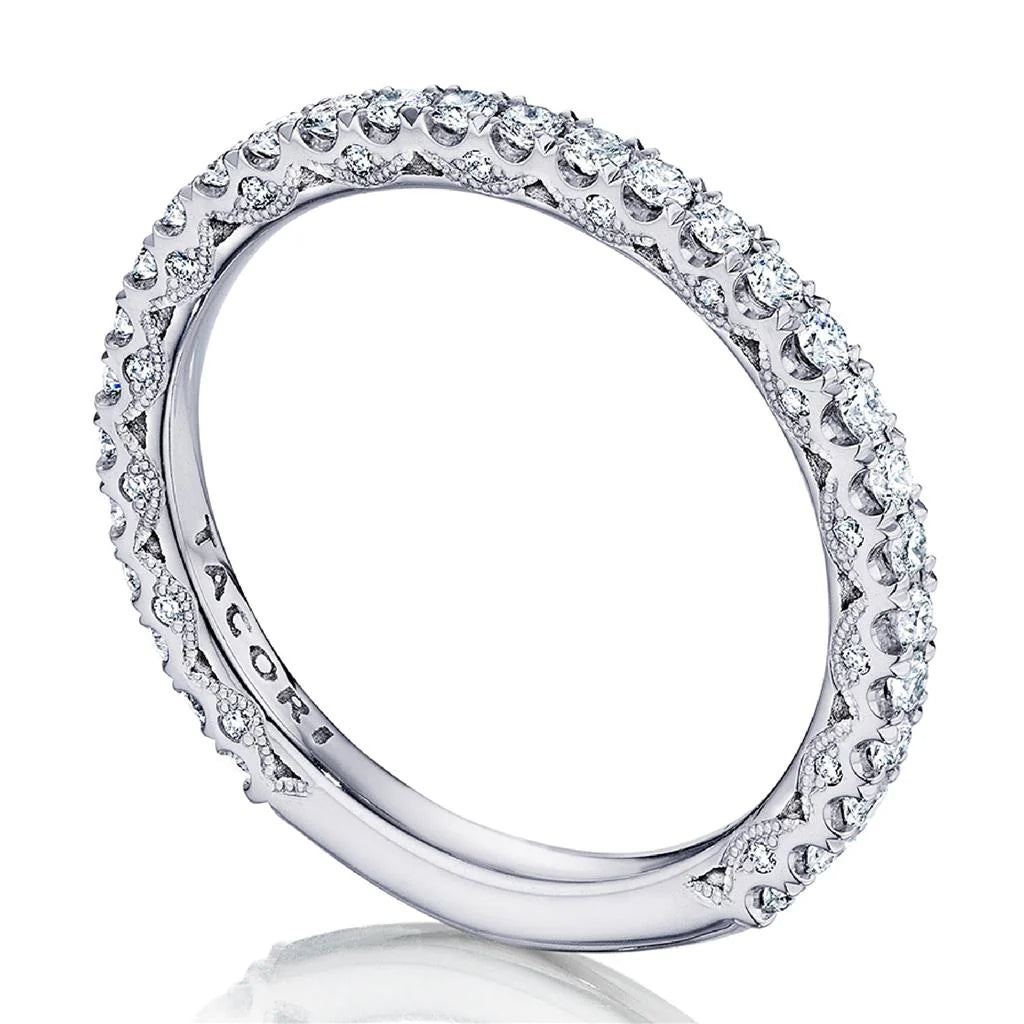Tacori Engagement Wedding Band Tacori 18k White Gold Petite Crescent Diamond Band - .55ctw