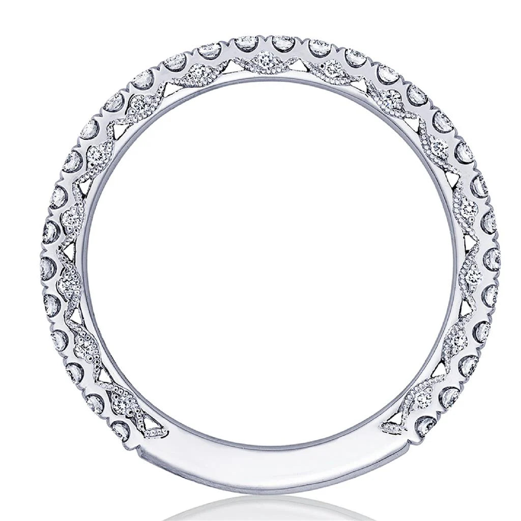 Tacori Engagement Wedding Band Tacori 18k White Gold Petite Crescent Diamond Band - .55ctw