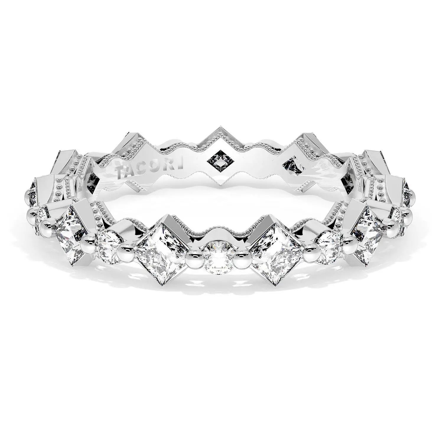 Tacori Engagement Wedding Band Tacori 18K White Gold Sculpted Crescent Diamond Band