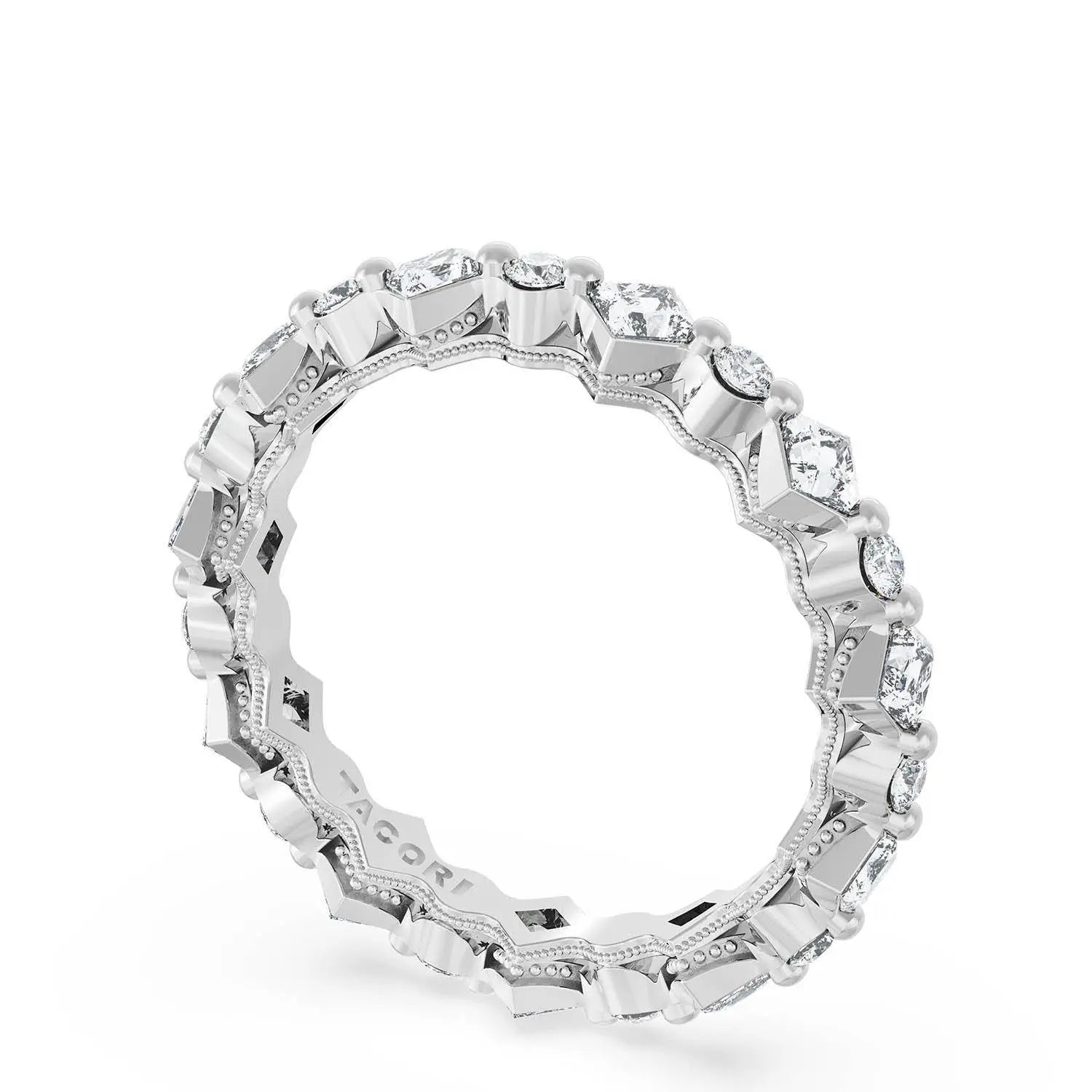 Tacori Engagement Wedding Band Tacori 18K White Gold Sculpted Crescent Diamond Band