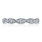 Tacori Engagement Wedding Band Tacori 18k White Gold Sculpted Crescent Marquise Design Wedding Band - 3mm 6.5