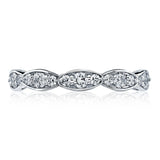 Tacori Engagement Wedding Band Tacori 18k White Gold Sculpted Crescent Marquise Design Wedding Band - 3mm 6.5