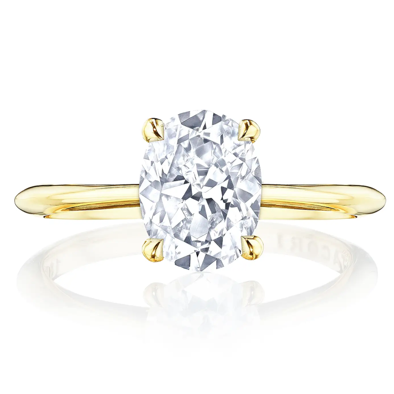 Tacori Engagement Engagement Ring Tacori 18k Yellow Gold "Founder's Collection" Oval Solitaire Setting 9.5x7mm / 6.5