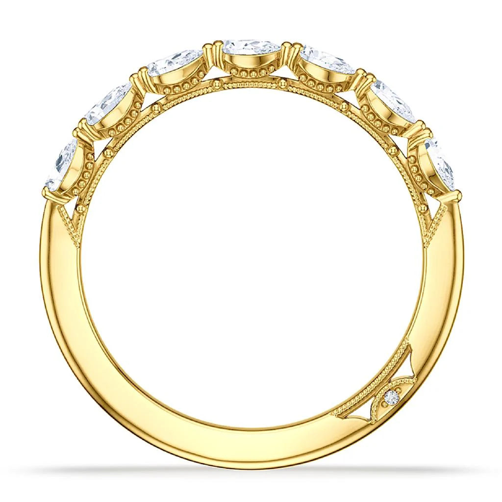 Tacori Engagement Wedding Band Tacori 18k Yellow Gold Sculpted Crescent Pear Diamond Band - .36ctw