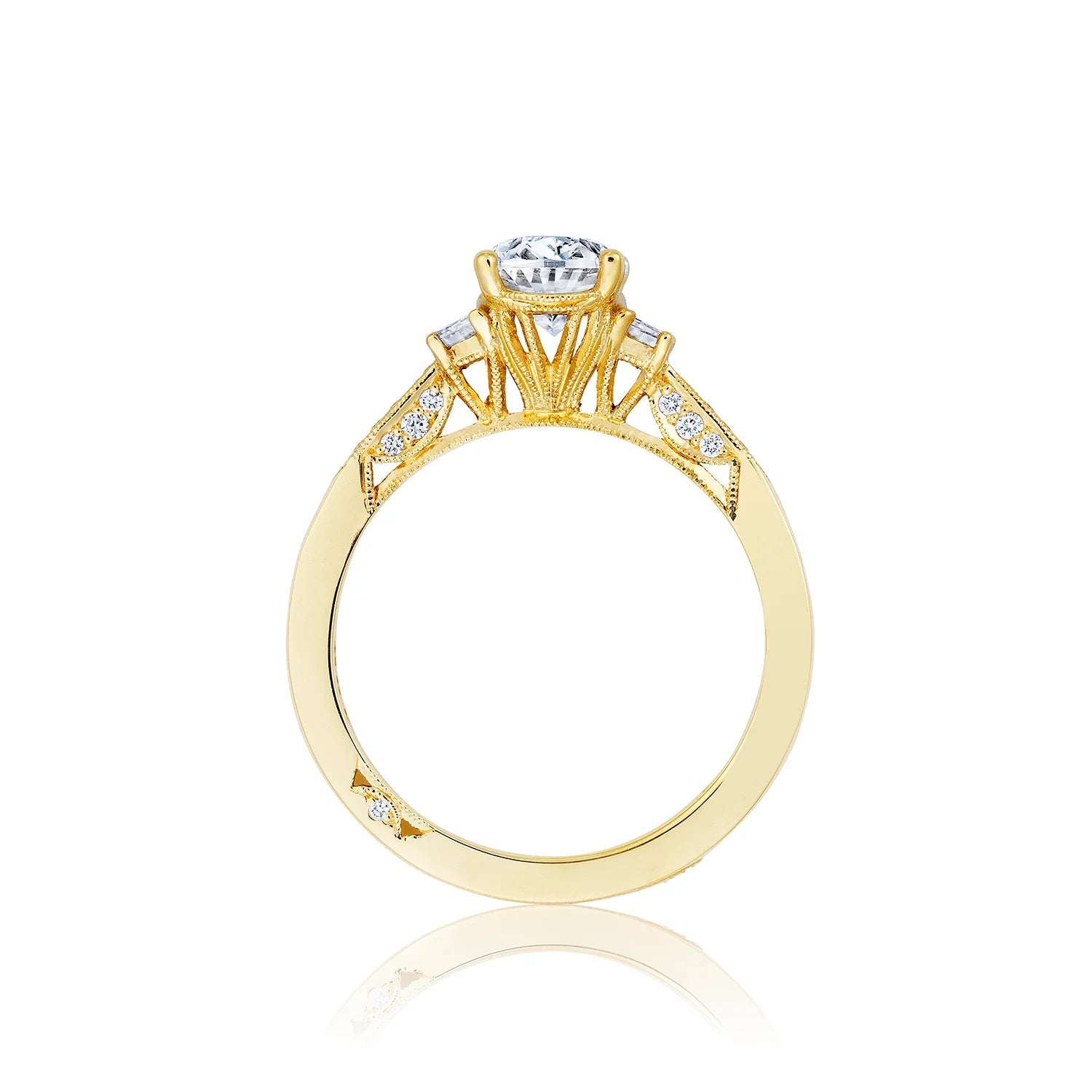 Tacori Engagement Engagement Ring Tacori 18k Yellow Gold Simply Tacori Oval and Cadillac Diamond Three-Stone Mounting