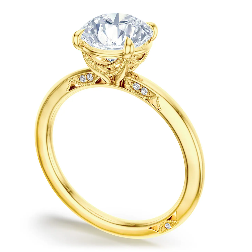 Tacori Engagement Engagement Ring Tacori 18k Yellow Gold "Simply Tacori" Round Solitaire Setting 7.5mm / 6.5
