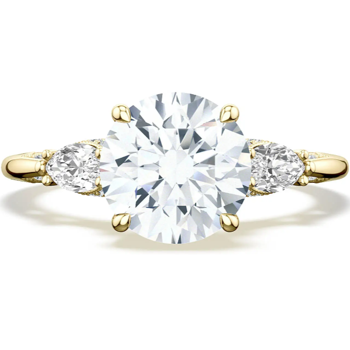 Tacori Engagement Engagement Ring Tacori 18k Yellow Gold "Simply Tacori" Three-Diamond Engagement Ring Setting 9.5x7mm / 6.5