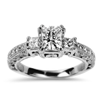 Tacori Engagement Engagement Ring Tacori Estate Platinum Classic Crescent Princess-Cut Diamond Ring 6.5