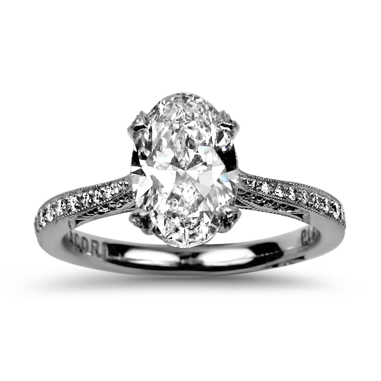 Tacori Engagement Engagement Ring Tacori Estate Platinum "RoyalT" 1.80cts Oval Diamond Ring 6.5