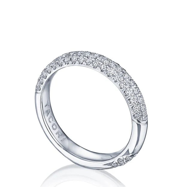 Tacori Engagement Wedding Band Tacori Founder’s RoyalT Platinum Triple Row Diamond Band – .42ctw