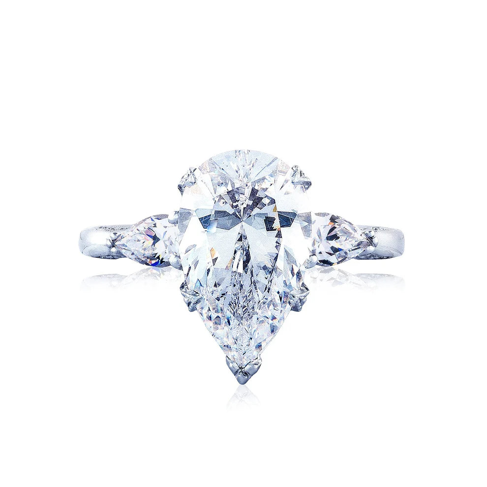 Tacori Engagement Engagement Ring Tacori Platinum Pear Three-Stone Simply Tacori RoyalT Engagement Ring Style Mounting