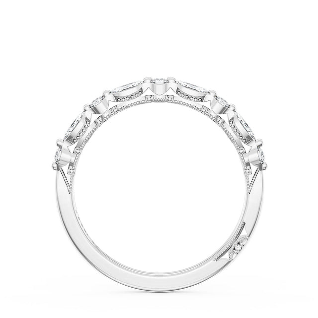 Tacori Wedding Band Tacori 18k White Gold Marquise and Round Diamond Band