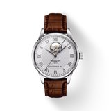 Tissot Watch Tissot Le Locle Powermatic 80 Open Heart Silver Dial, Brown Leather Strap 39mm T0064071603301