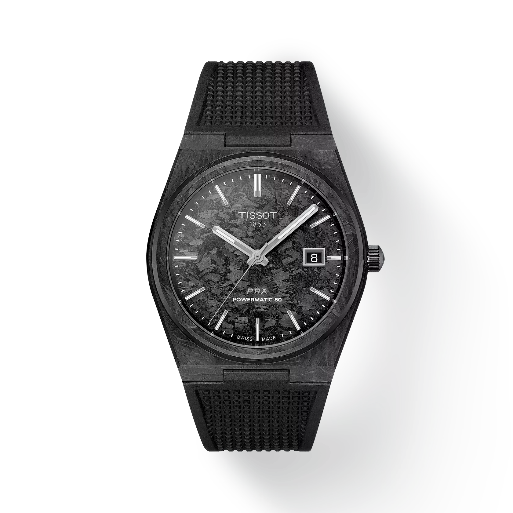 Tissot Watch Tissot PRX Powermatic 80, Black Carbon Dial, 40mm (T1379079720100)