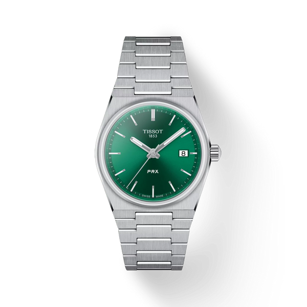 Tissot PRX Wristwatch, Green Index Dial, 35mm (T1372101108100