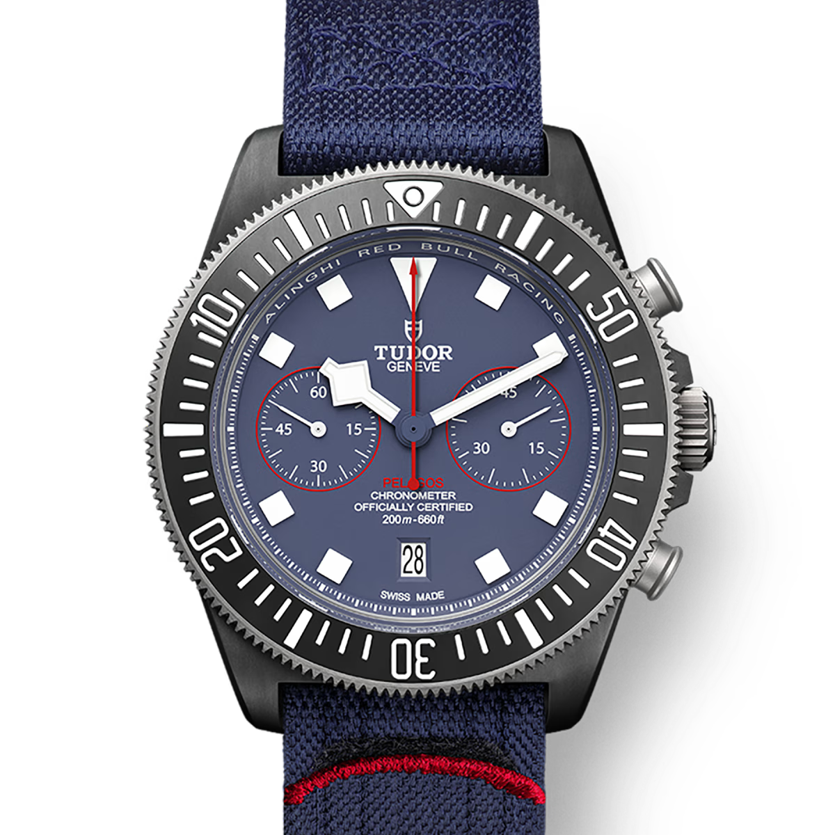 TUDOR Watch Pelagos FXD Chrono, Blue Dial, Blue Fabric Strap (M25807KN-0001)