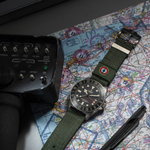 TUDOR Watch Pelagos FXD GMT, Black Dial, Green Fabric Strap (M2542G257NU-0002)