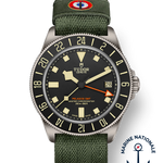 TUDOR Watch Pelagos FXD GMT, Black Dial, Green Fabric Strap (M2542G257NU-0002)