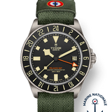 TUDOR Watch Pelagos FXD GMT, Black Dial, Green Fabric Strap (M2542G257NU-0002)