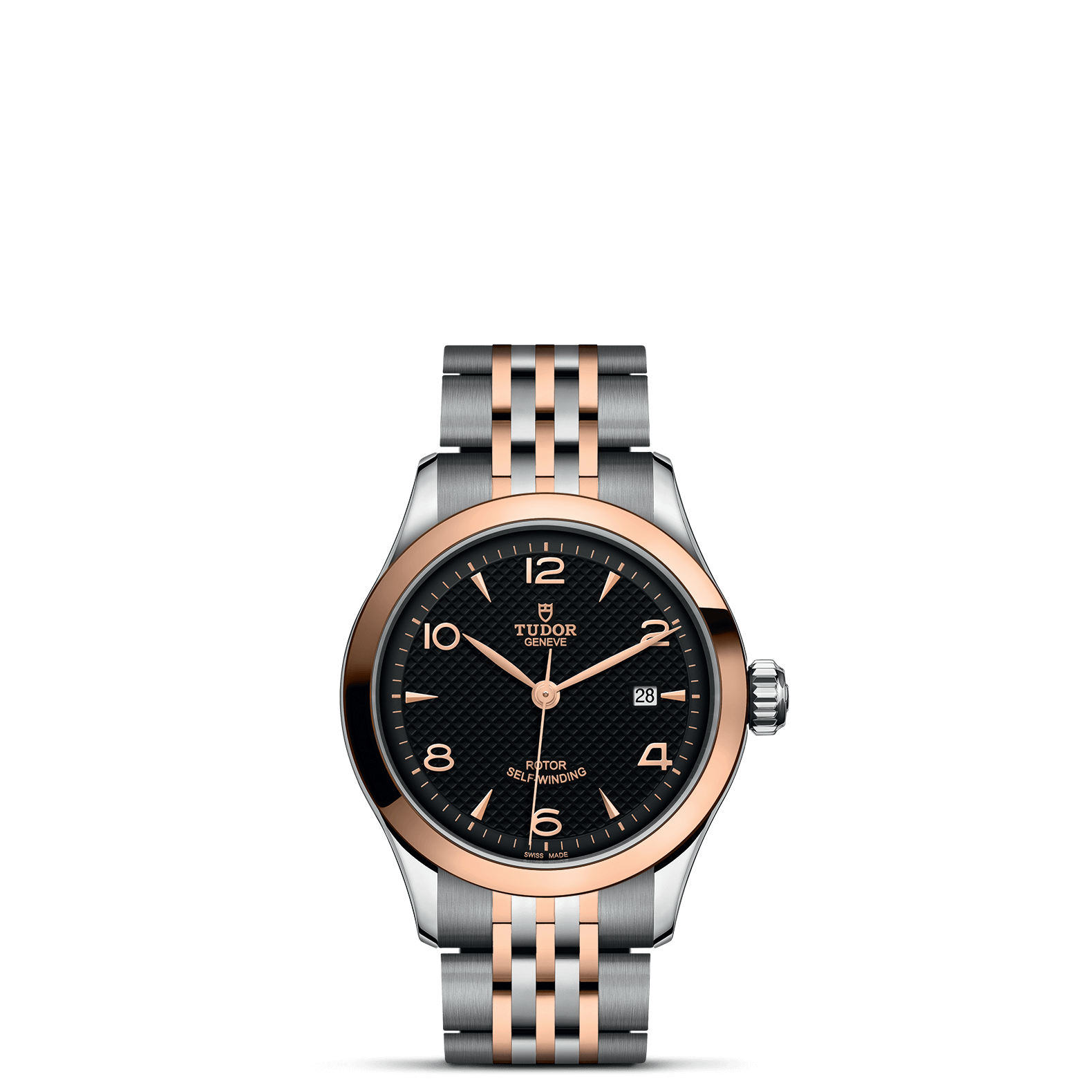 TUDOR Watch TUDOR 1926 28mm Steel Case, Black Dial, Steel and Rose Gold Bracelet (M91351-0003)