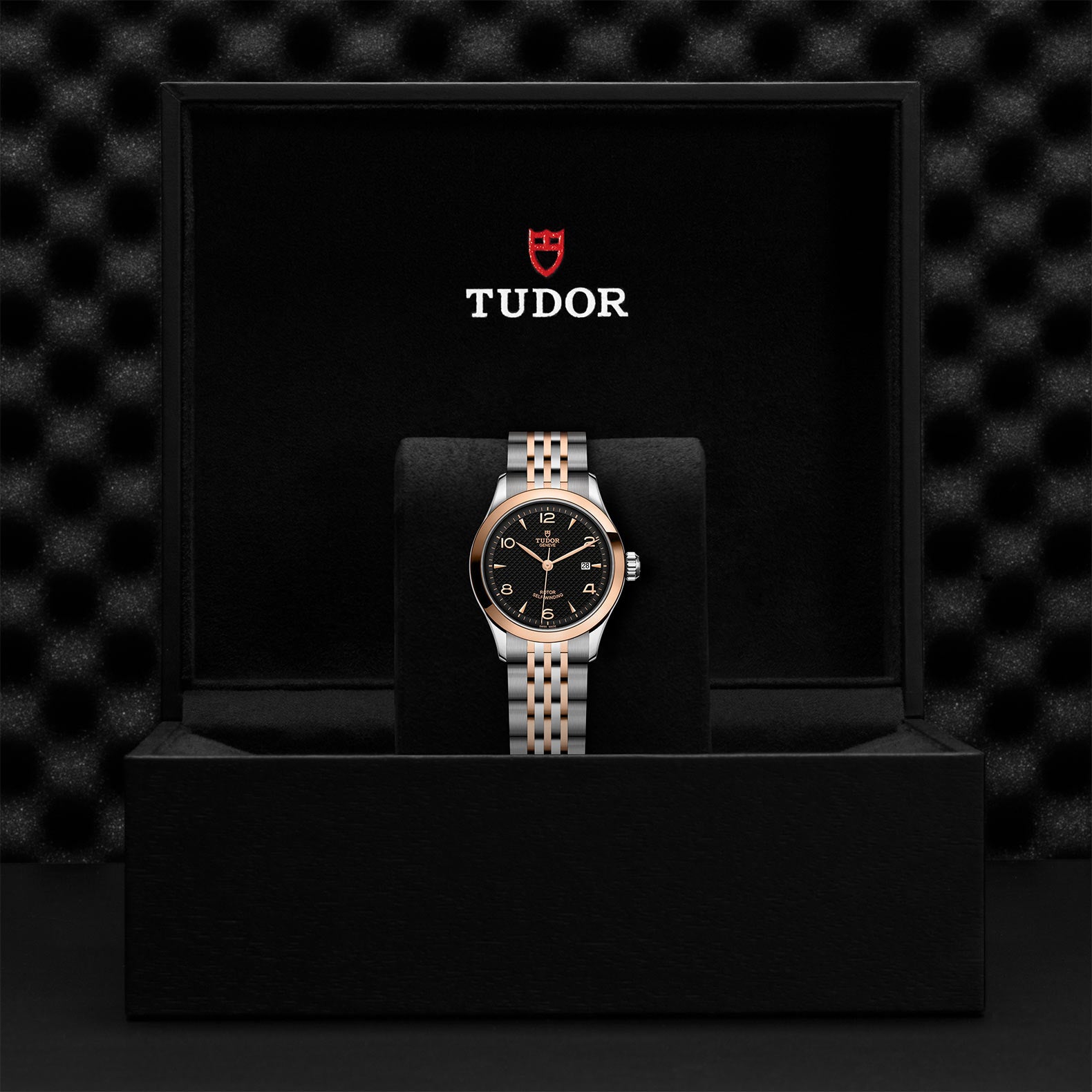 TUDOR Watch TUDOR 1926 28mm Steel Case, Black Dial, Steel and Rose Gold Bracelet (M91351-0003)