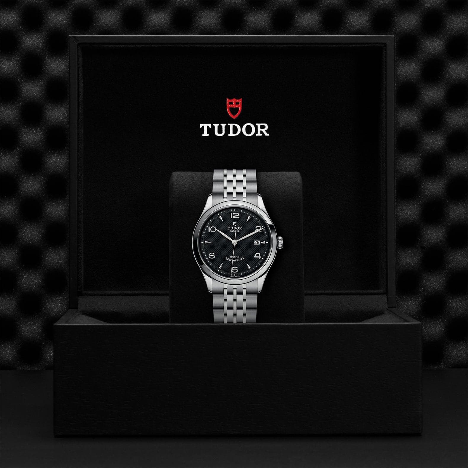 TUDOR 1926 39mm Case, Black Dial, Steel Bracelet (M91550-0002