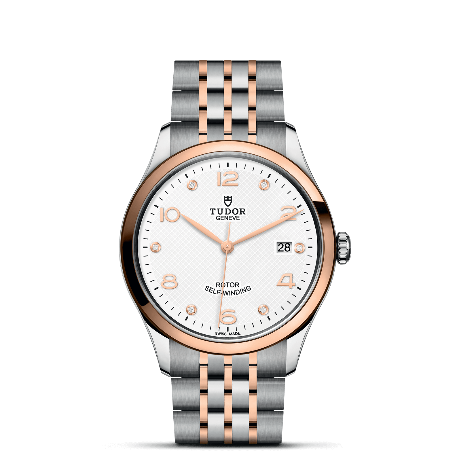 TUDOR Watch TUDOR 1926 39mm Steel Case, Rose Gold Bezel, White Diamond Dial (M91551-0011)