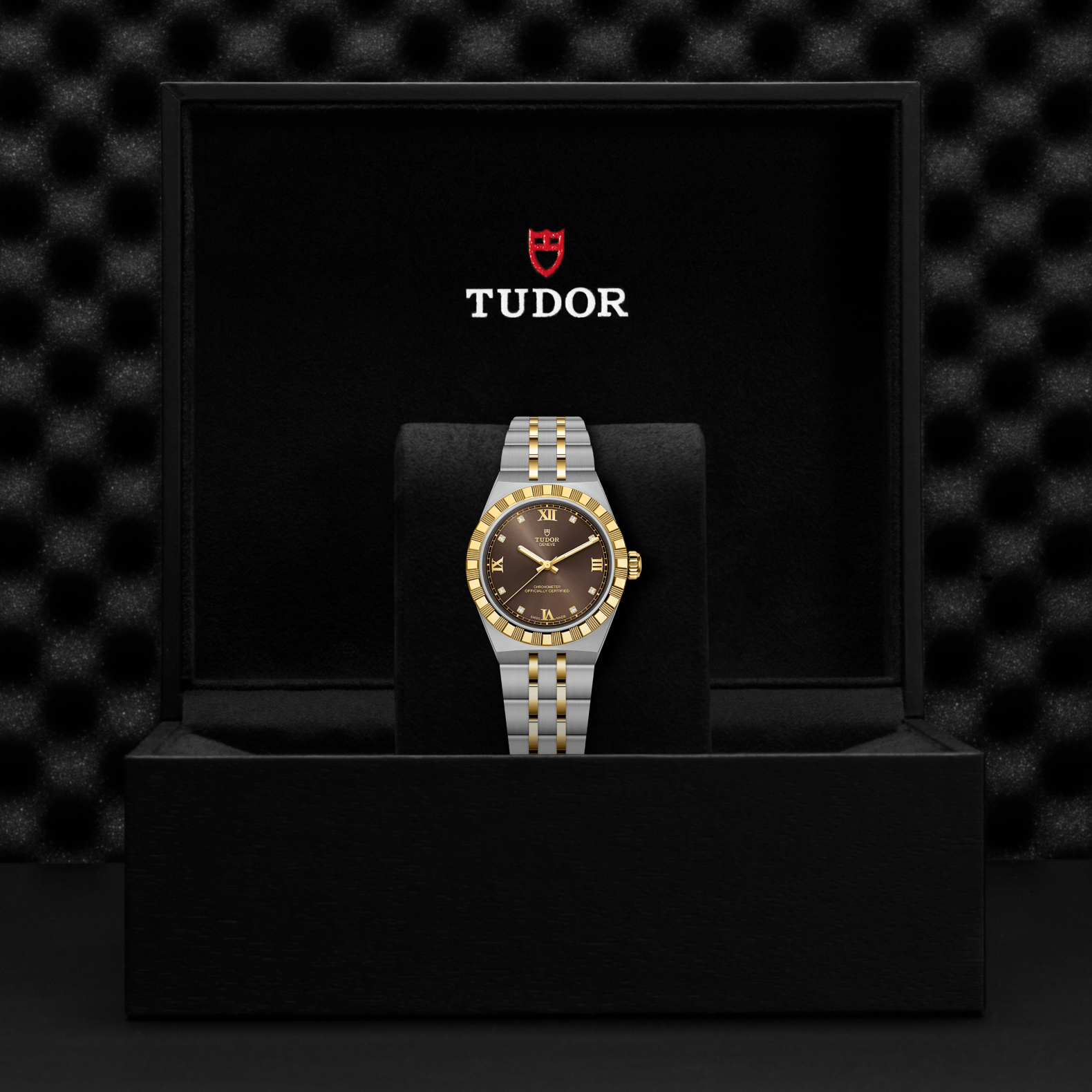 TUDOR Watch TUDOR 30mm TUDOR Royal Brown Diamond Dial, Gold and Steel Bracelet (M2830A1A3-0001)