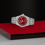 TUDOR Watch TUDOR 30mm TUDOR Royal Burgundy Diamond Dial, Stainless Steel Bracelet (M2830A1S0-0002)