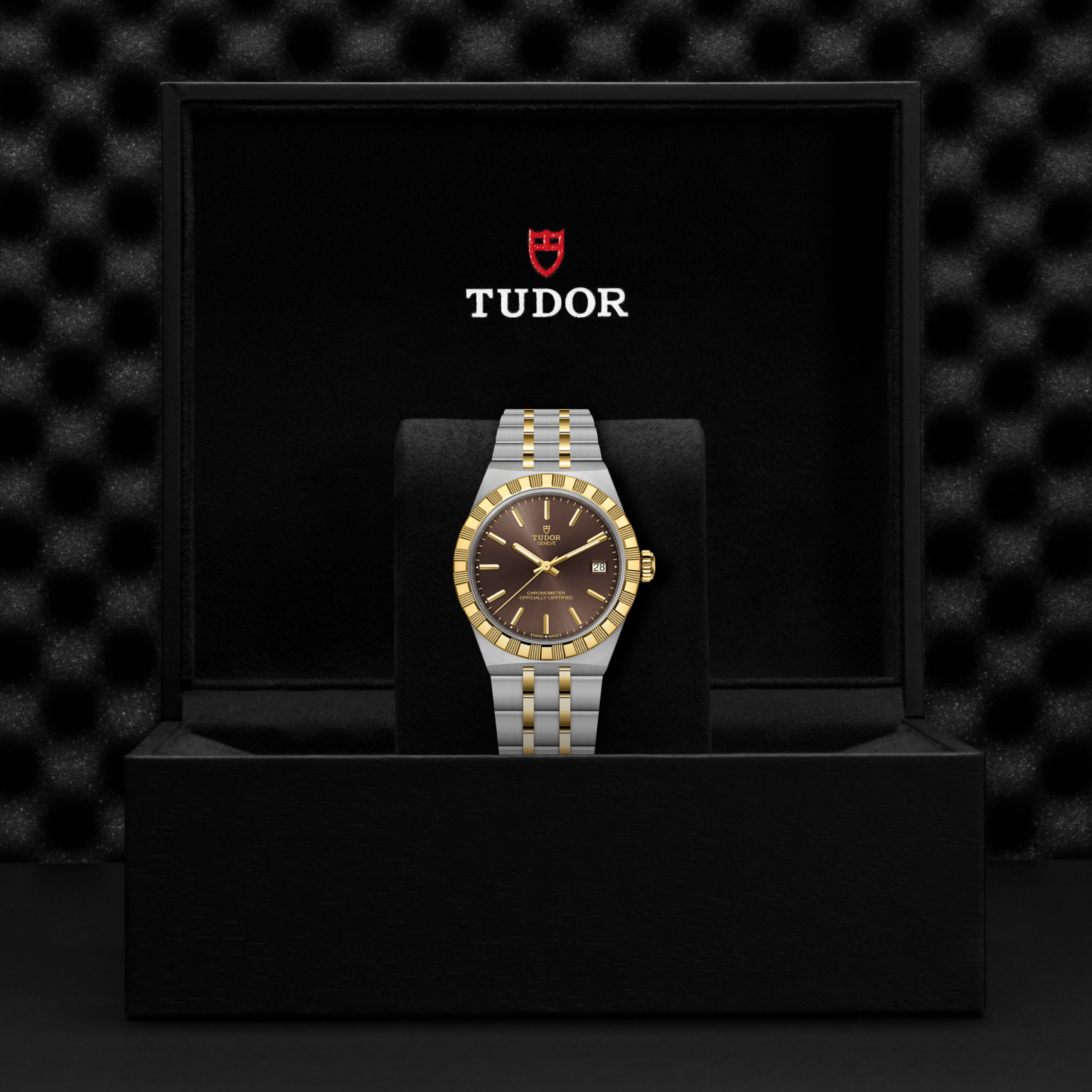 TUDOR Watch TUDOR 36mm TUDOR Royal Brown Dial, Gold and Stainless Steel Bracelet (M2836C1A3-0001)