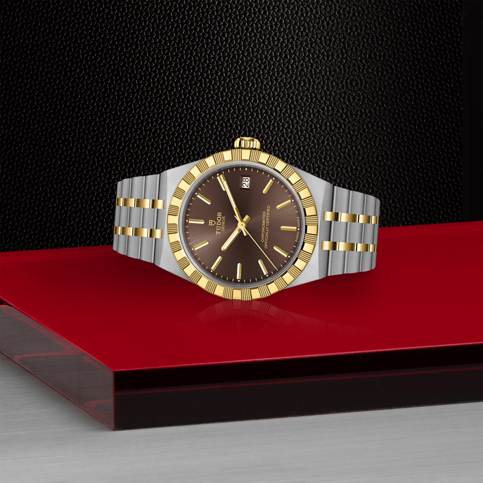 TUDOR Watch TUDOR 36mm TUDOR Royal Brown Dial, Gold and Stainless Steel Bracelet (M2836C1A3-0001)