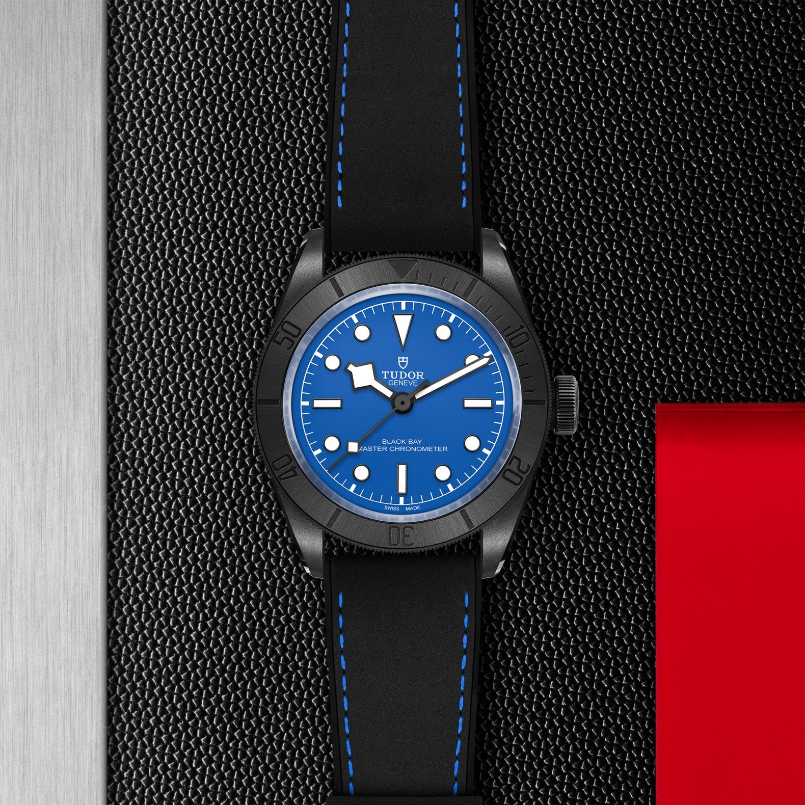 TUDOR Watch TUDOR 41mm Black Bay Ceramic, Blue Dial, Hybrid Leather Rubber Strap (M79210CNU-0007)