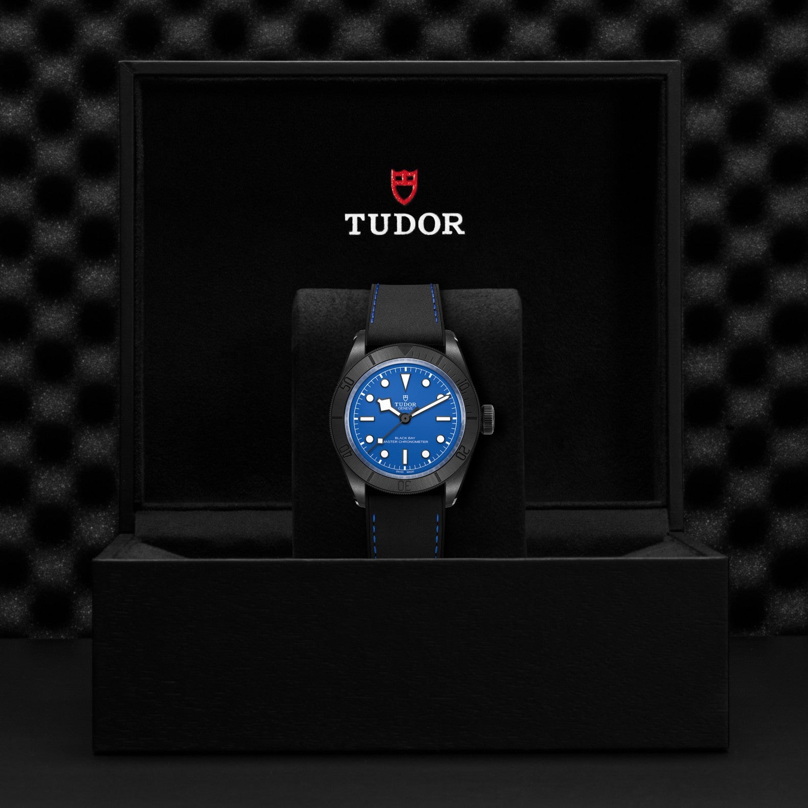 TUDOR Watch TUDOR 41mm Black Bay Ceramic, Blue Dial, Hybrid Leather Rubber Strap (M79210CNU-0007)