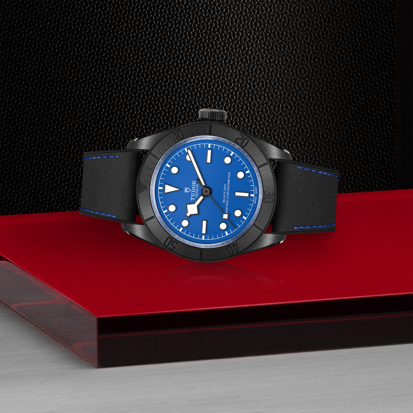 TUDOR Watch TUDOR 41mm Black Bay Ceramic, Blue Dial, Hybrid Leather Rubber Strap (M79210CNU-0007)
