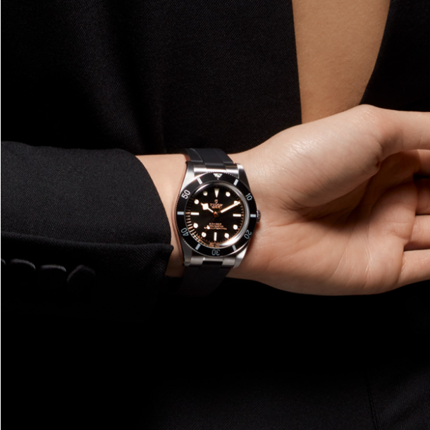 TUDOR Watch TUDOR Black Bay 54 37mm Case, Black Dial, Black Rubber Bracelet (M79000N-0002)