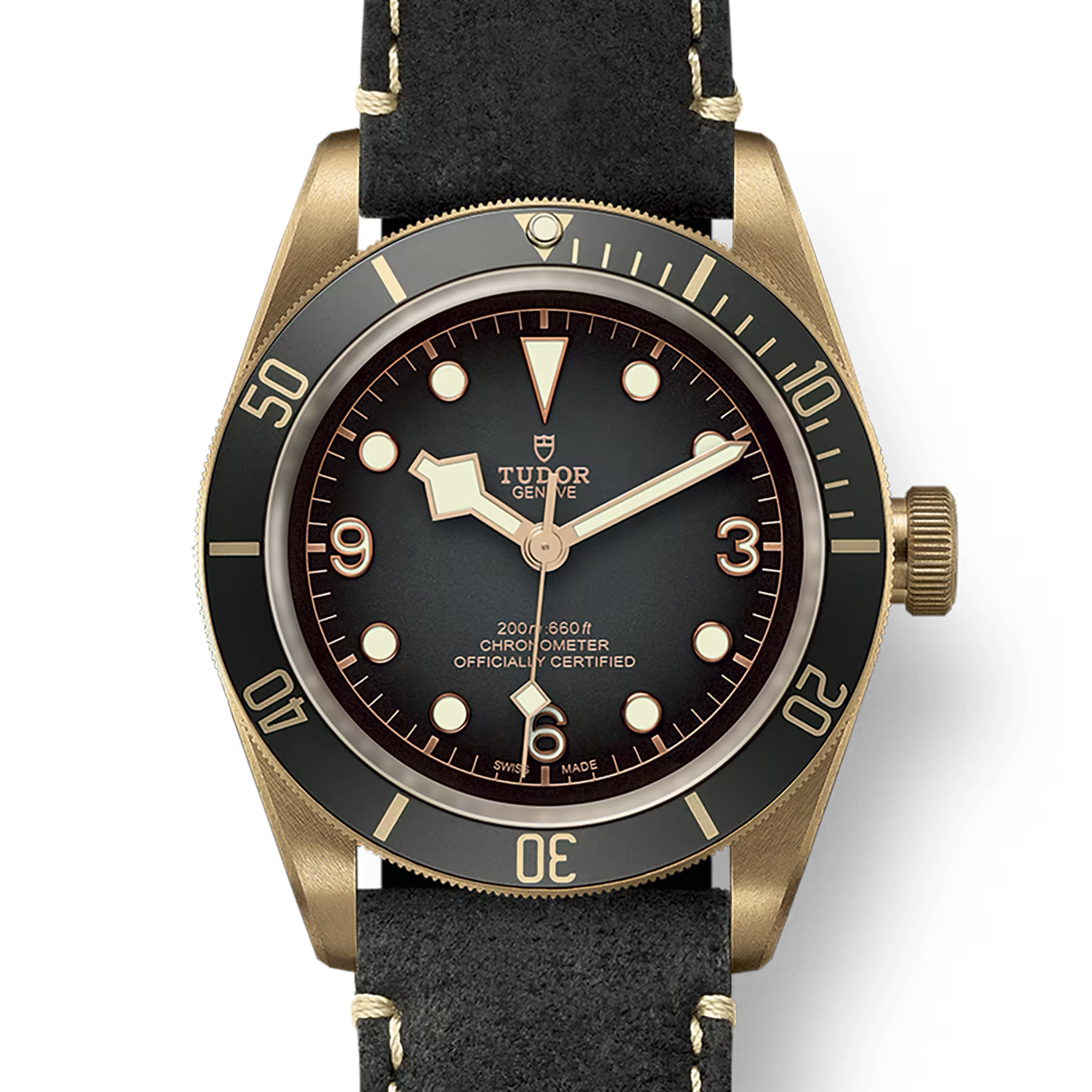TUDOR Watch TUDOR Black Bay Bronze 43mm Black Dial, Black leather Bracelet (M79250BA-0001)