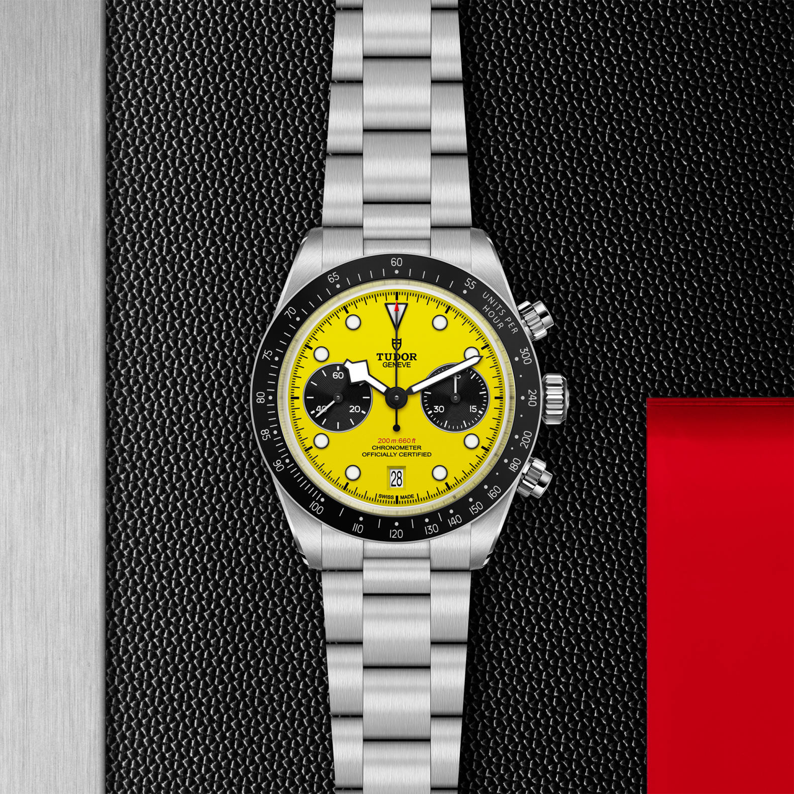 TUDOR Watch TUDOR Black Bay Chrono 39, Yellow Dial, Stainless Steel Bracelet (M79310N-0001)