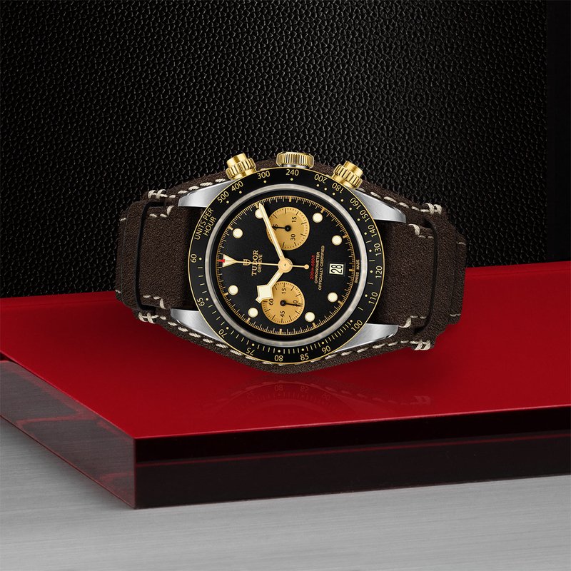 TUDOR Watch TUDOR Black Bay Chrono S&G 41mm Black Dial, Brown Leather Strap (M79363N-0002)